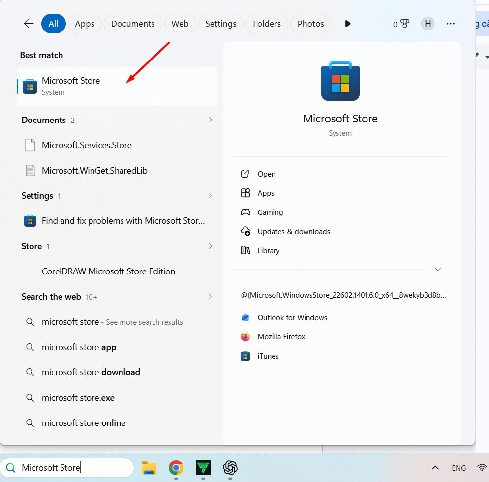 Cài đặt qua Microsoft Store
