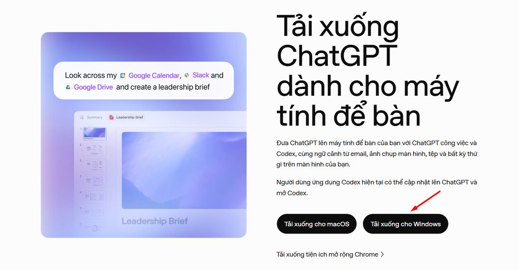 Tải ứng dụng ChatGPT desktop từ OpenAI
