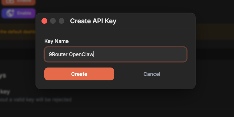 Hướng dẫn cách dùng 9Router cho OpenClaw A-Z 8 Tạo API Key và lấy Endpoint