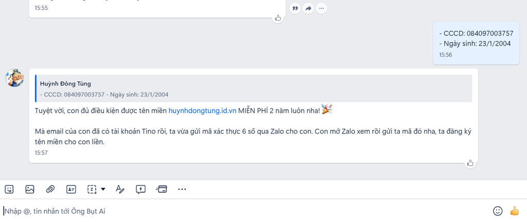 Hướng dẫn cách tạo Landing Page miễn phí với Ông Bụt AI A-Z 7 Cung cấp thông tin để đăng ký tên miền